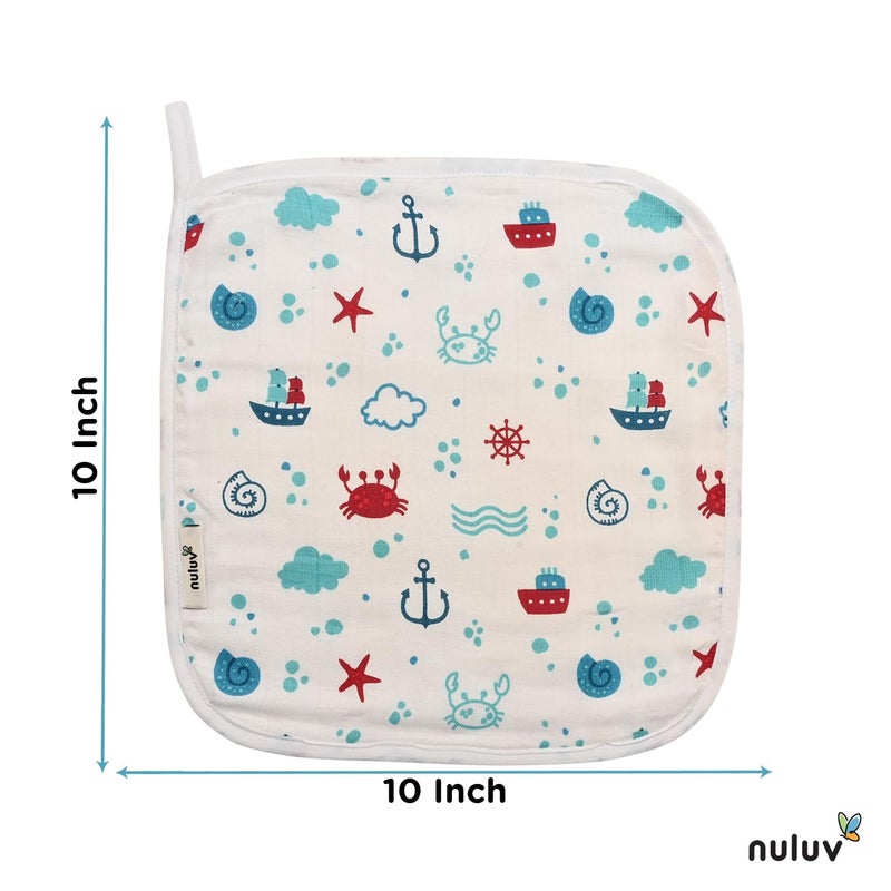 Nuluv Anchor Baby Wash Cloths - Ultra-Soft Bamboo Cotton, Multi-Purpose, Quick-Drying, Pack of 6 - Image 4